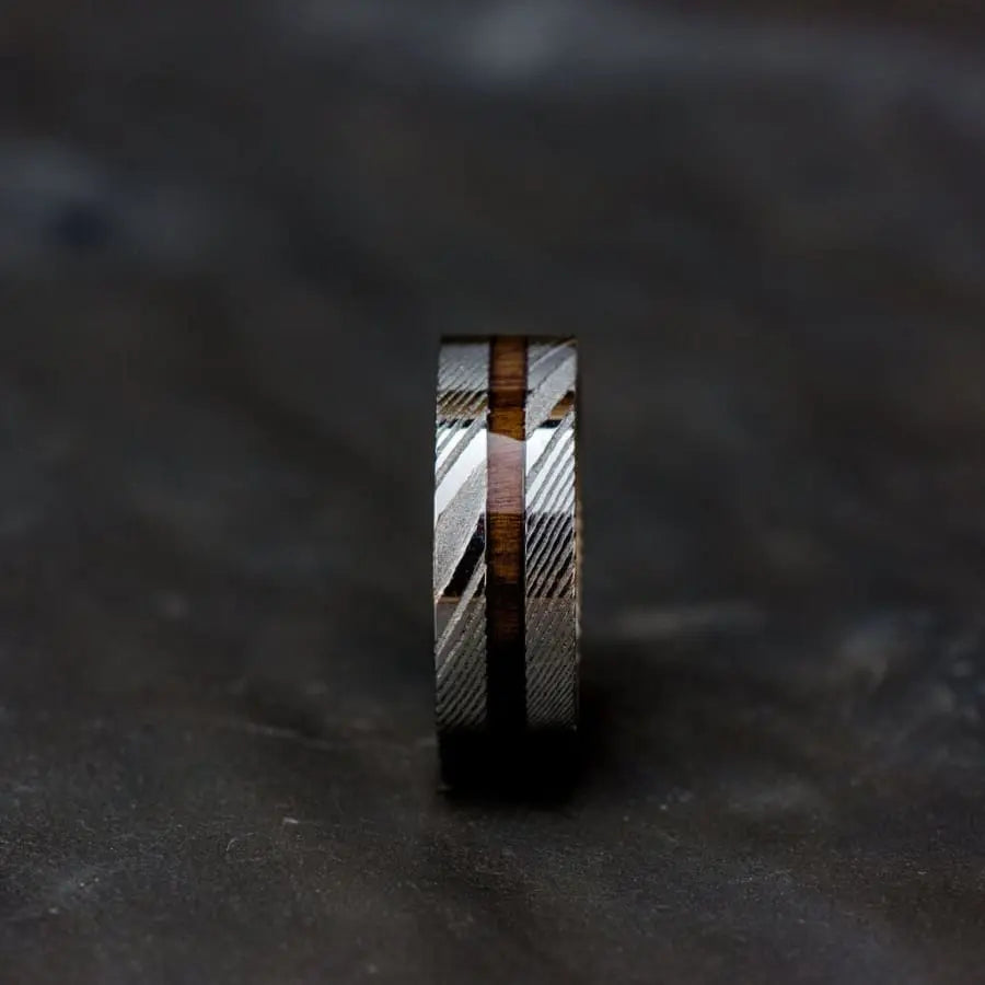 Damascus and Wood Ring
