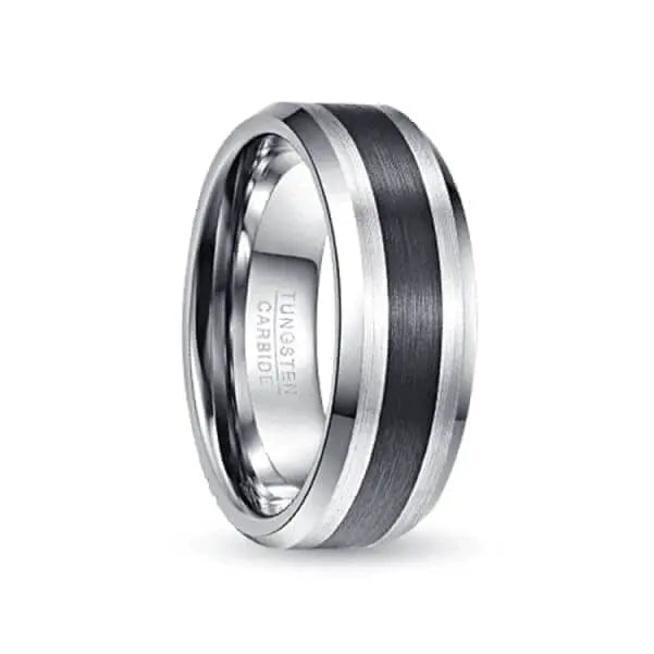 Orbit Rings Tungsten Carbide Aurora Silver