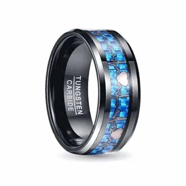 Orbit Rings Tungsten Carbide Aurora Silver