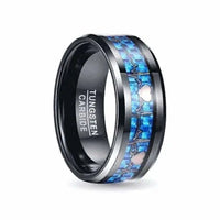 Thumbnail for Orbit Rings Tungsten Carbide Aurora Silver