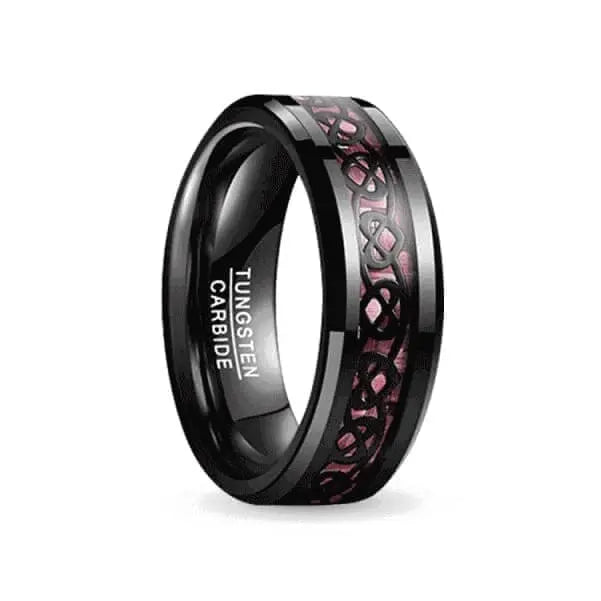 Orbit Rings Tungsten Carbide 7 Celtic Pink