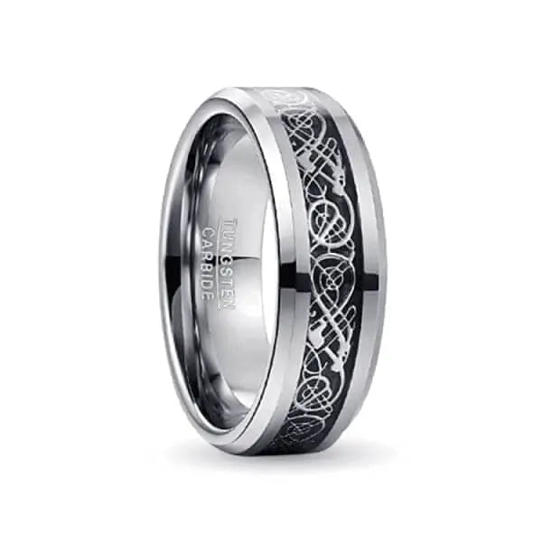 Orbit Rings Tungsten Carbide 7 Celtic Silver