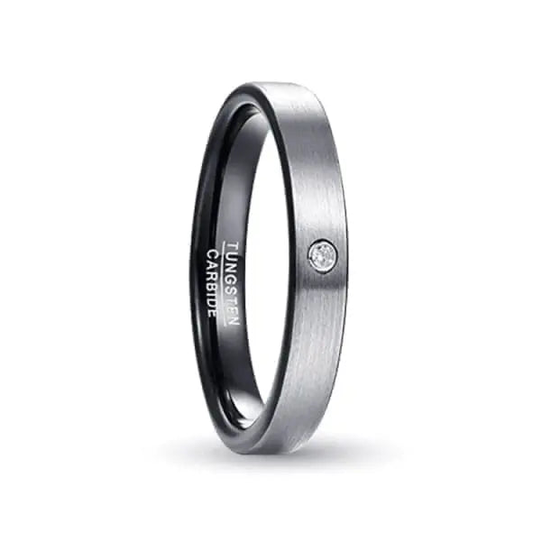 Orbit Rings Tungsten Carbide 7 Delta Black Stone