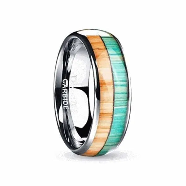 Orbit Rings Tungsten Carbide 7 Eclipse Turquoise