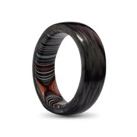 Thumbnail for Black Carbon Fibre Ring with Fordite Inner in 8mm