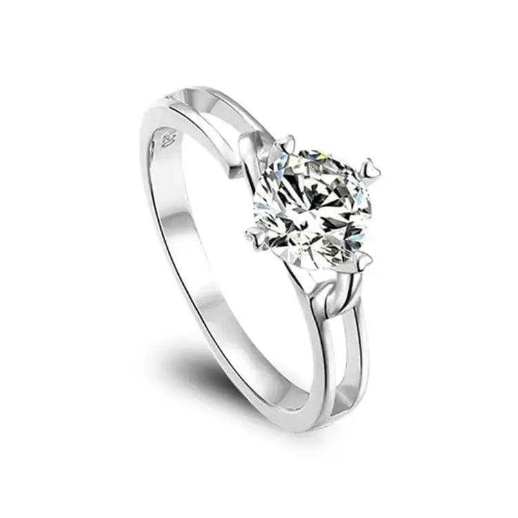 Moissanite Sterling Silver Engagement Ring