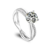 Thumbnail for 1ct Moissanite Ring With Double Cross Band