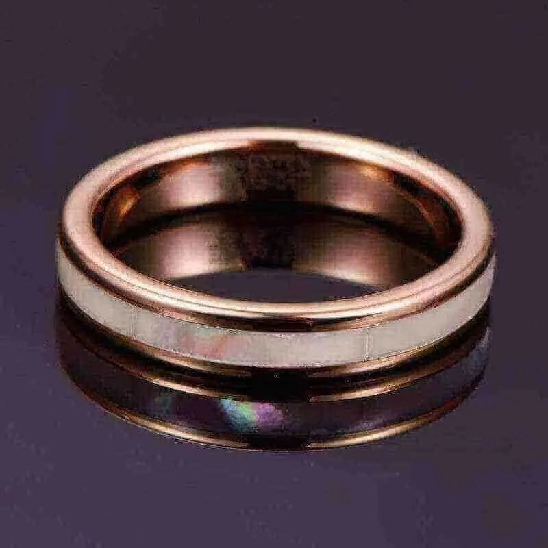 Orbit Rings Tungsten Carbide Lunar Pearl