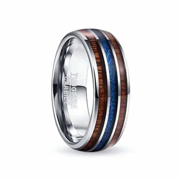 Orbit Rings Tungsten Carbide 7 Milky Way Blue