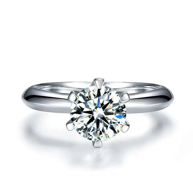 1ct Moissanite Silver Wedding Band