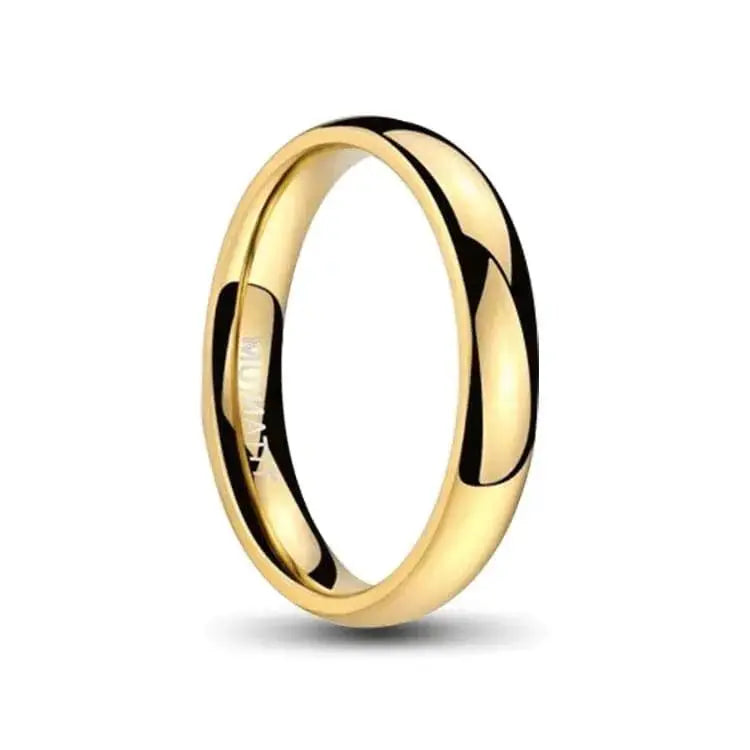 Polished Gold Titanium Ring 4mm